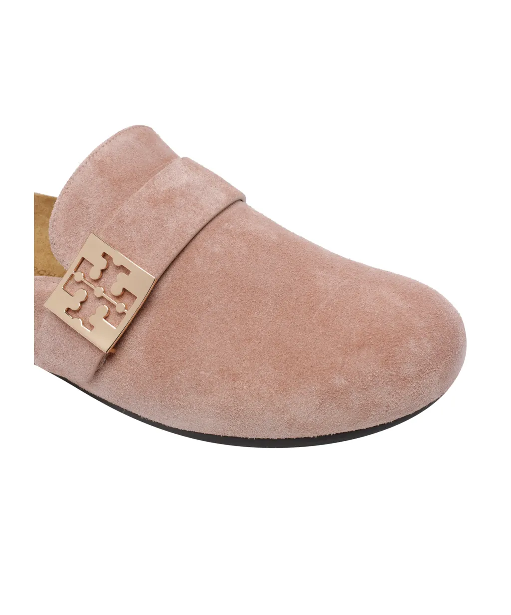 Mellow Metal-Logo Suede Mules