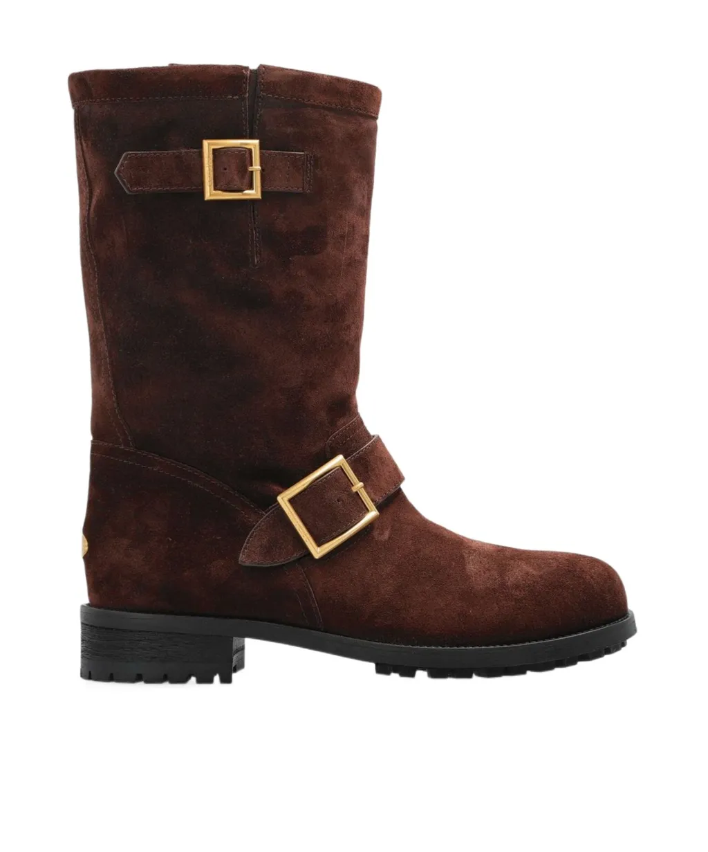 Jimmy Choo Biker Buckled Ankle Boots