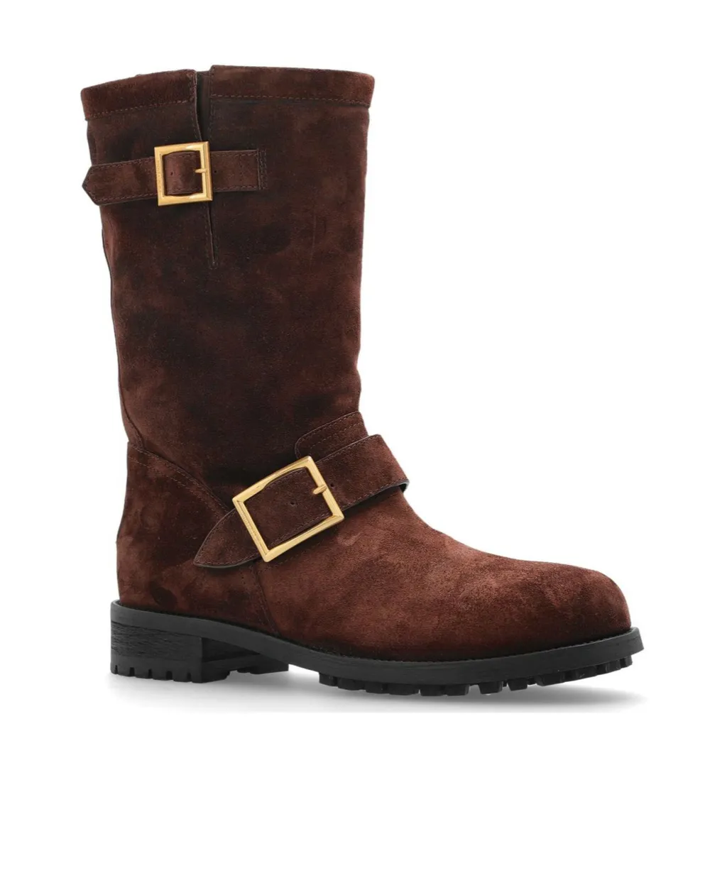 Jimmy Choo Biker Buckled Ankle Boots