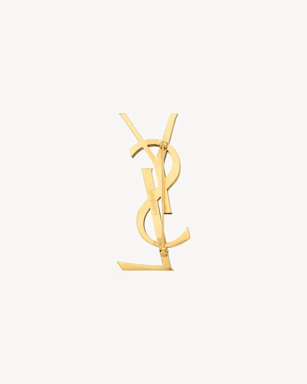 Saint Laurent Cassandre Logo Engraved Brooch