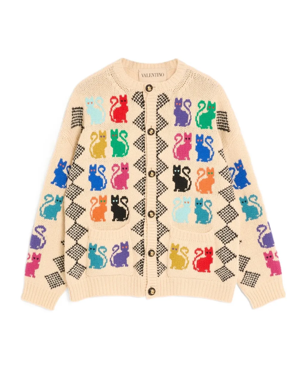 Valentino Animal Patterned Button-Up Cardigan