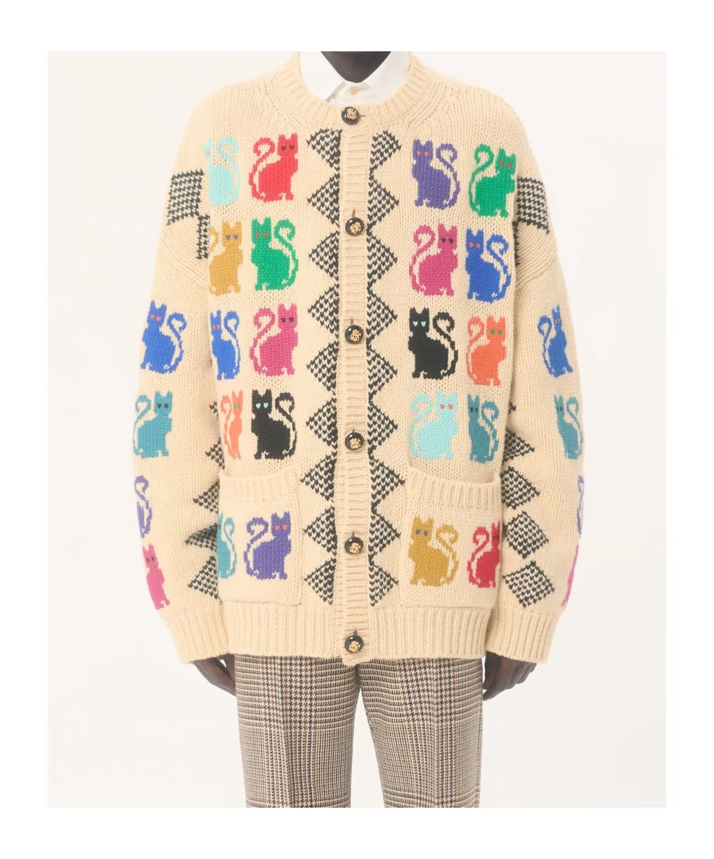 Valentino Animal Patterned Button-Up Cardigan