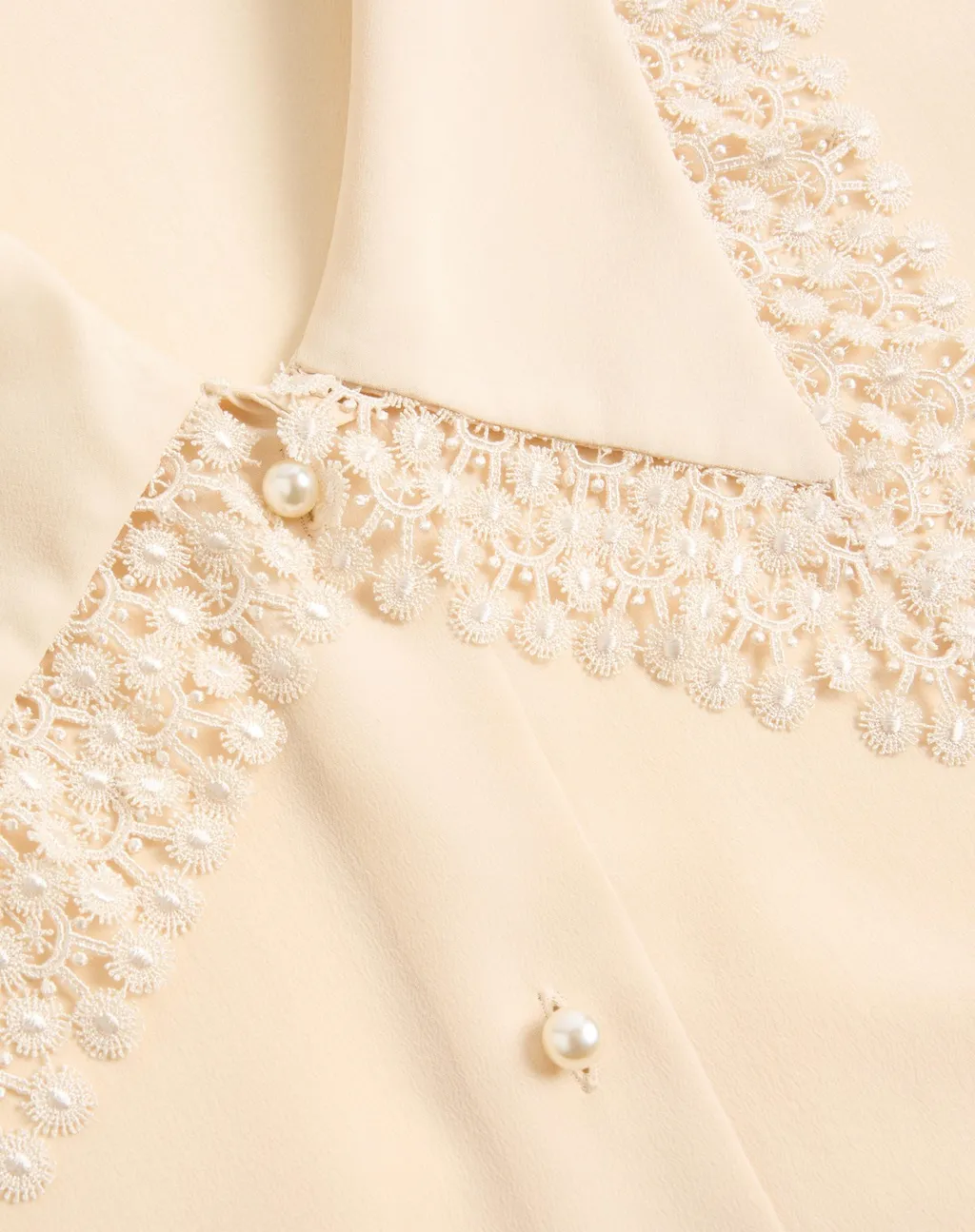 Valentino Lace Detailed V-Neck Shirt