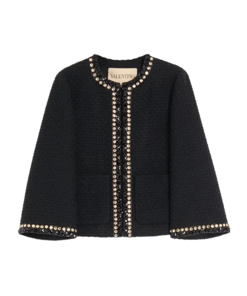 Embroidered Canestrello Tweed Jacket