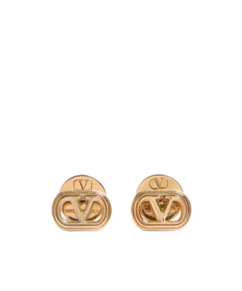 Valentino Ovalette Logo Engraved Earrings