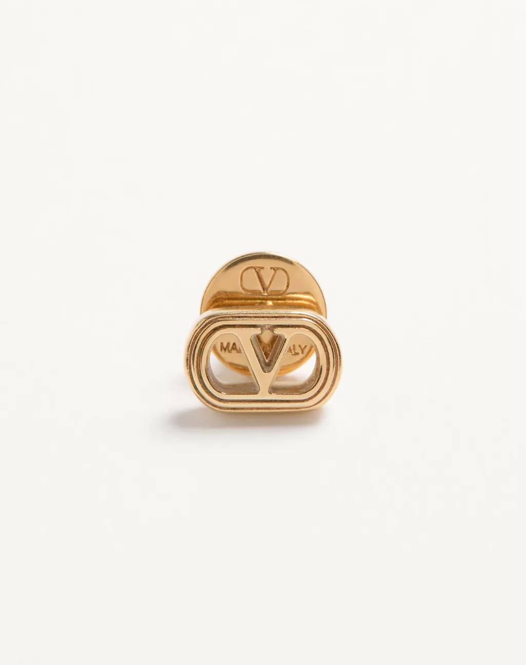 Valentino Ovalette Logo Engraved Earrings