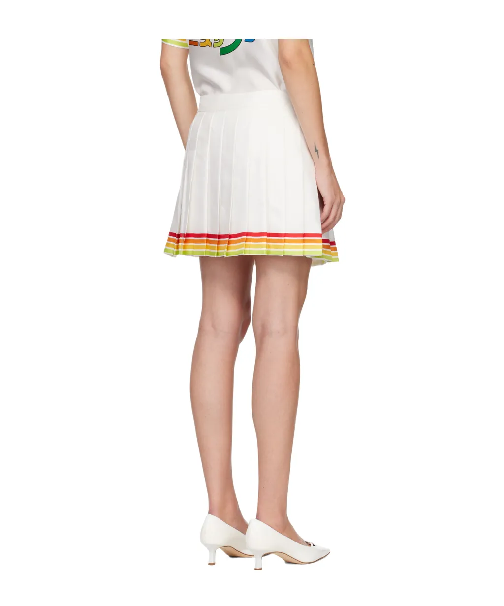 Orange Mascot Pleated Silk Twill Skirt