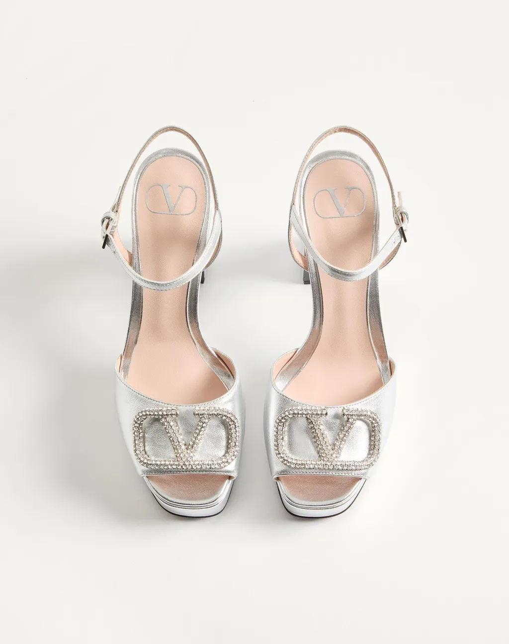 Vlogo Signature Platform Sandal In Laminated Nappa Leather 115Mm