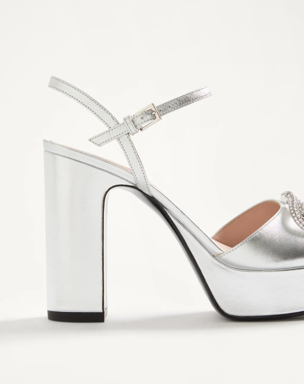 Vlogo Signature Platform Sandal In Laminated Nappa Leather 115Mm