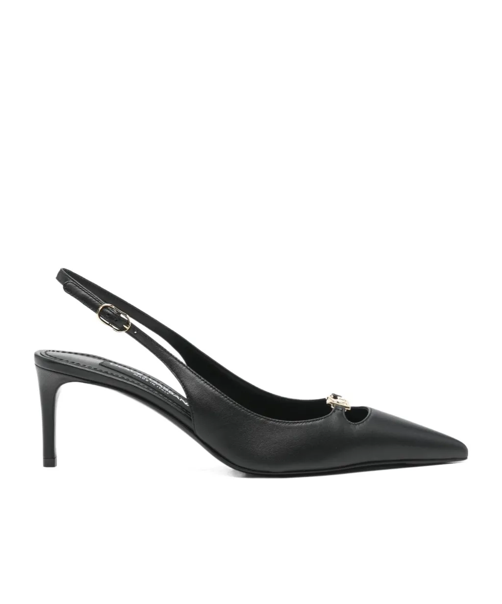 Dolce & Gabbana Lollo Logo Plaque Slingback Pumps