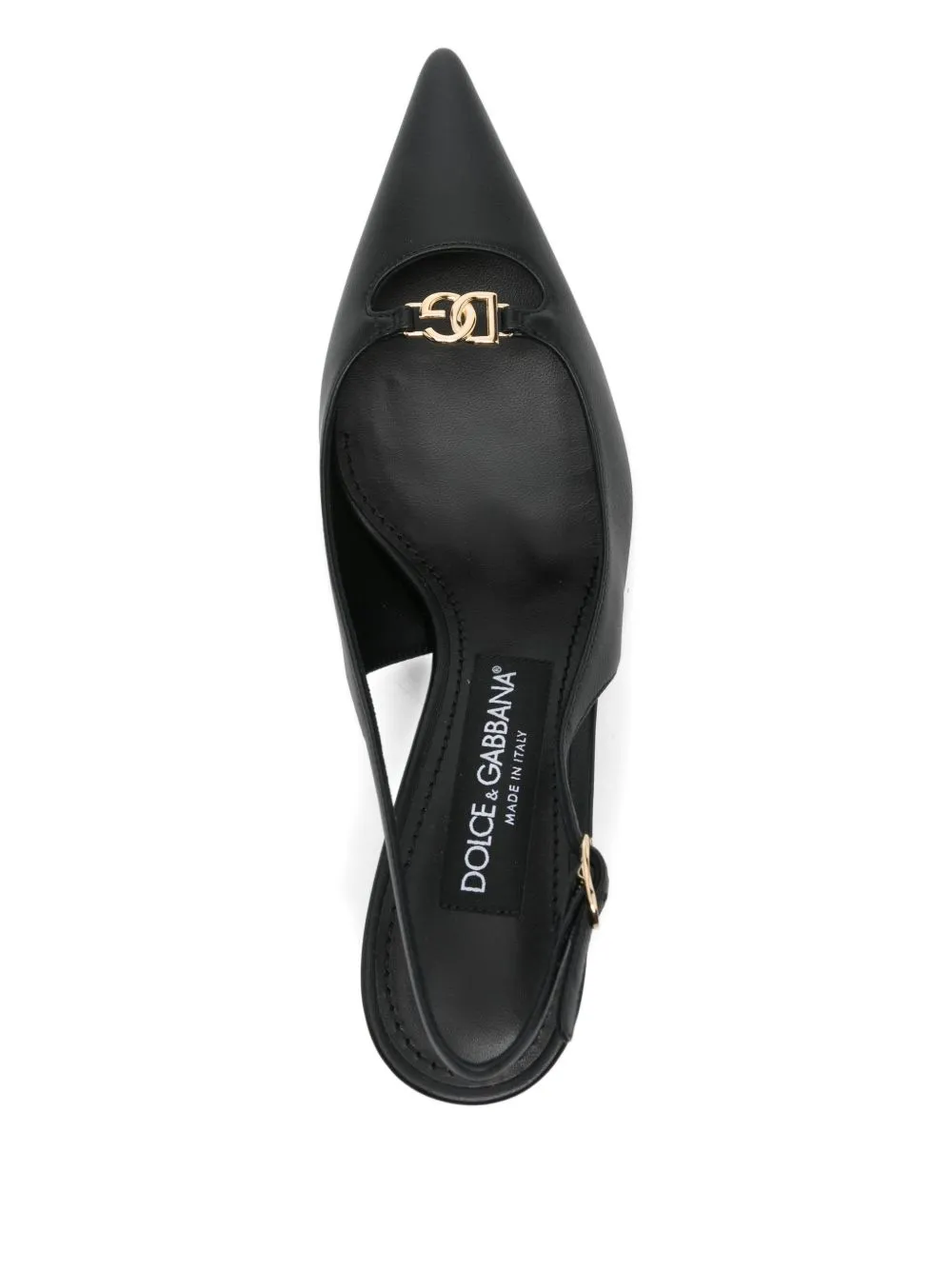 Dolce & Gabbana Lollo Logo Plaque Slingback Pumps