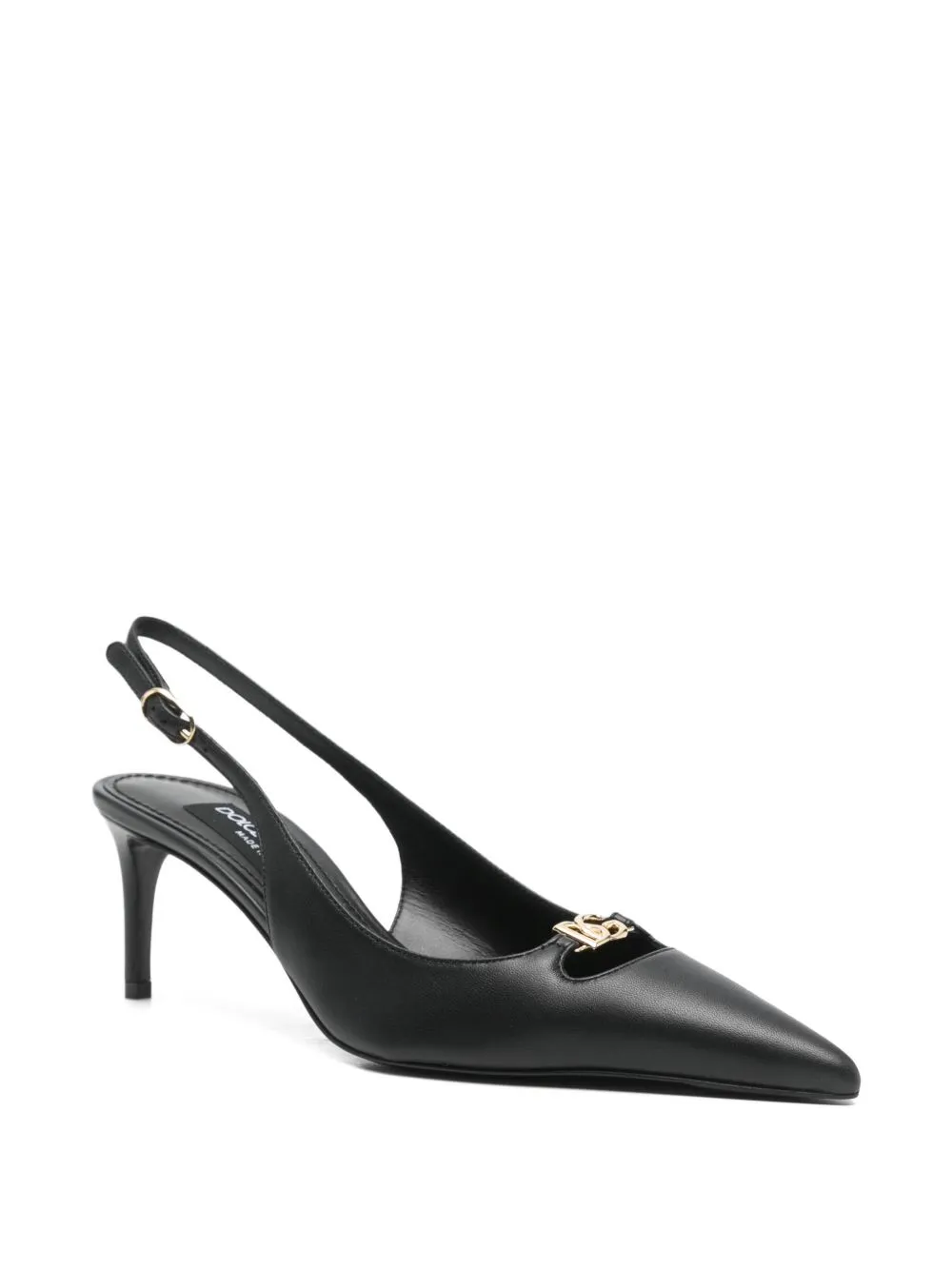 Dolce & Gabbana Lollo Logo Plaque Slingback Pumps