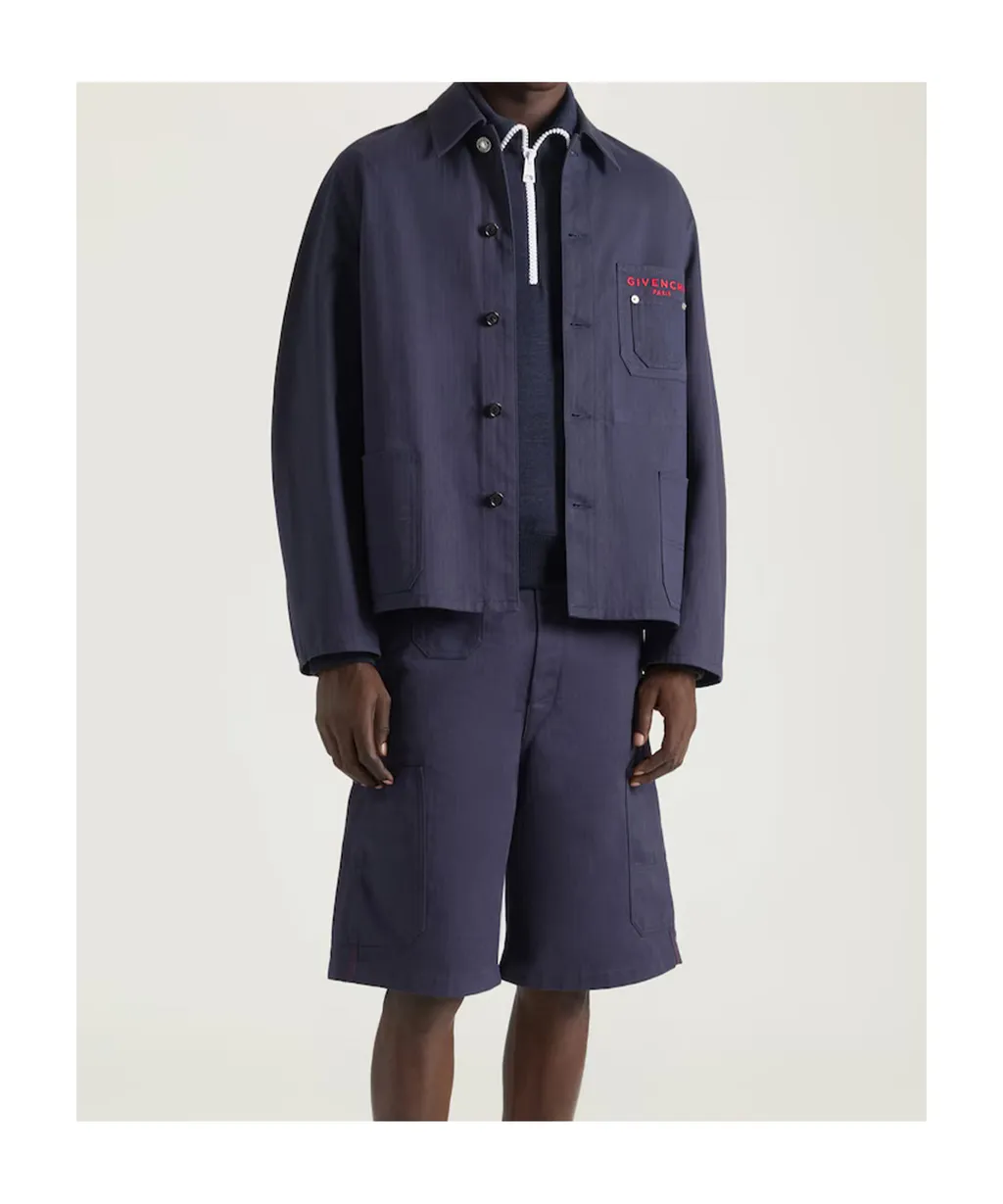 Couture Seam Jacket In Denim Embroidered Givenchy Paris