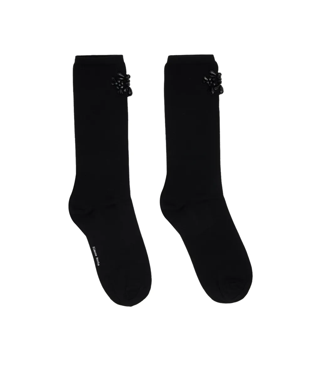 Beaded Flower Ankle Socks