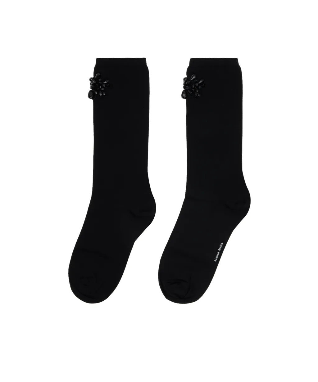 Beaded Flower Ankle Socks