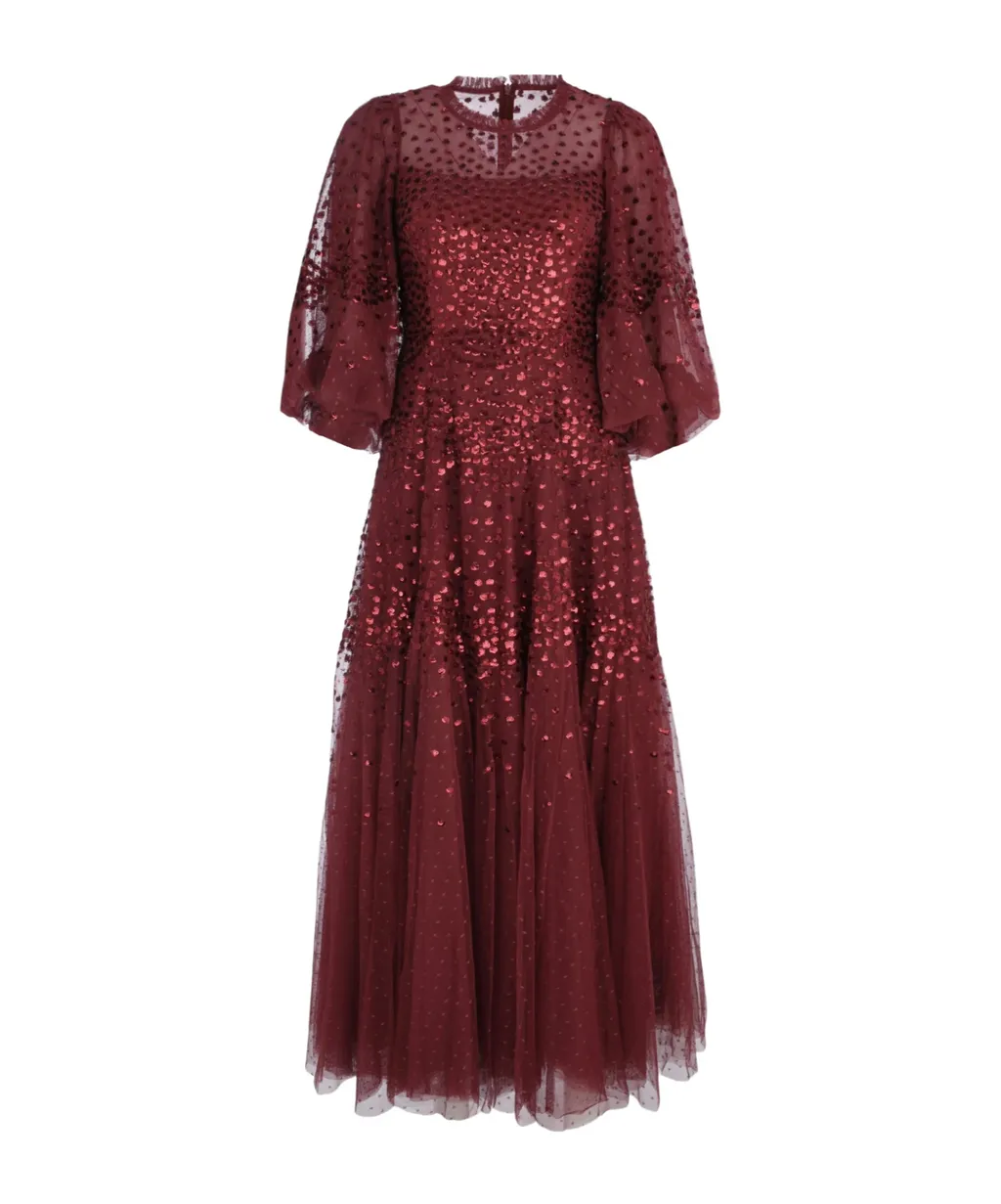 Scallop-Shaped Sequined Dress