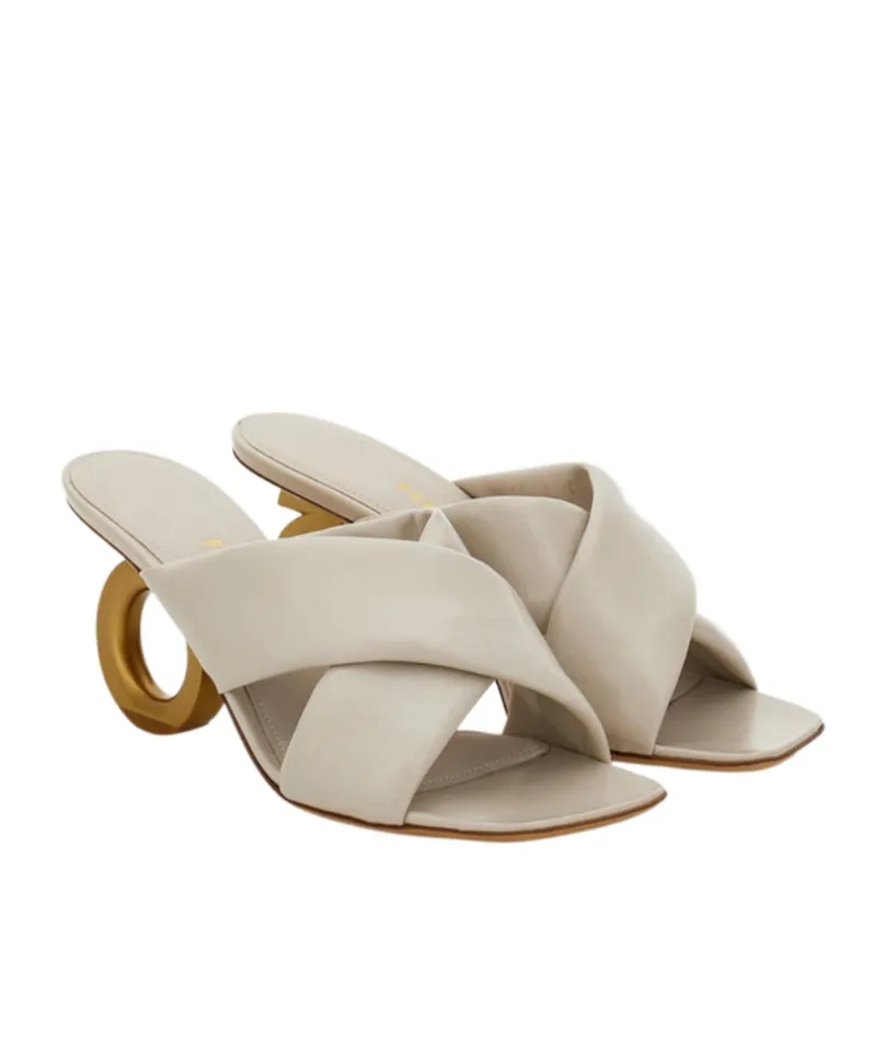 Zilda 70 Gancini Leather Sandals