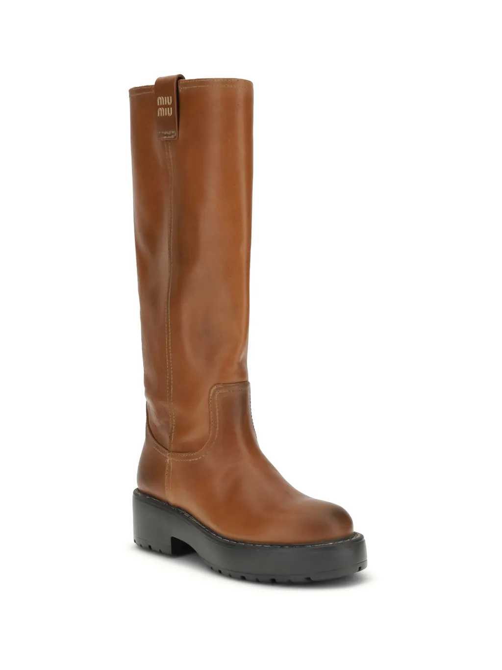 55Mm Platform Lug-Sole Knee-High Boots