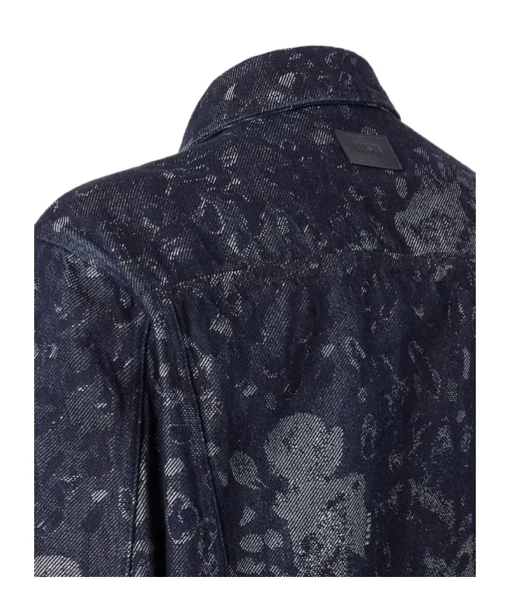 Fendi Falena Drops Jacquard Denim Oversize Jacket