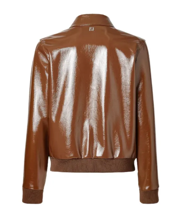 Fendi Long Sleeved Leather Jacket