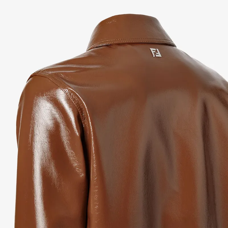 Fendi Long Sleeved Leather Jacket