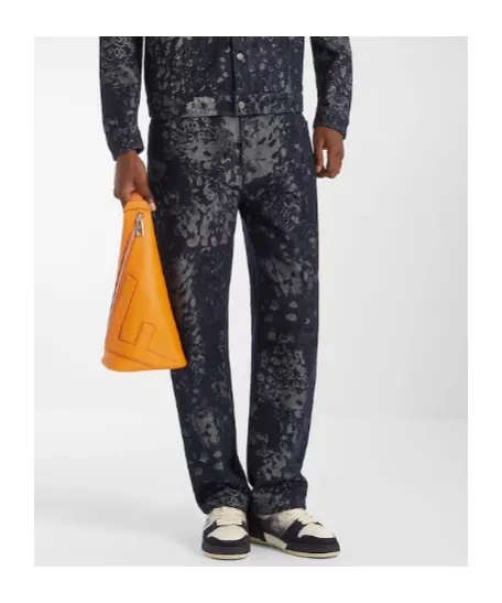 Fendi Straight-Leg Jacquard Long Jeans