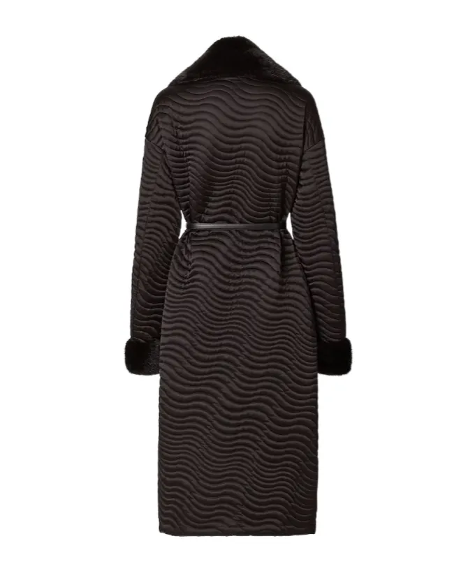 Black Satin And Mink Coat