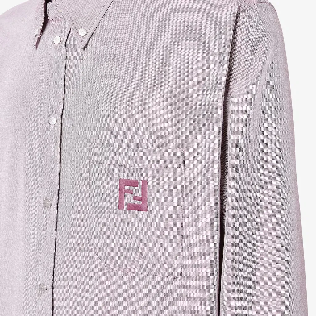 Fendi Logo Embroidered Bown-Down Oxford Shirt