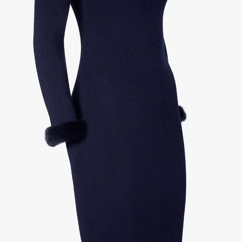 Blue Wool And Silk Dress