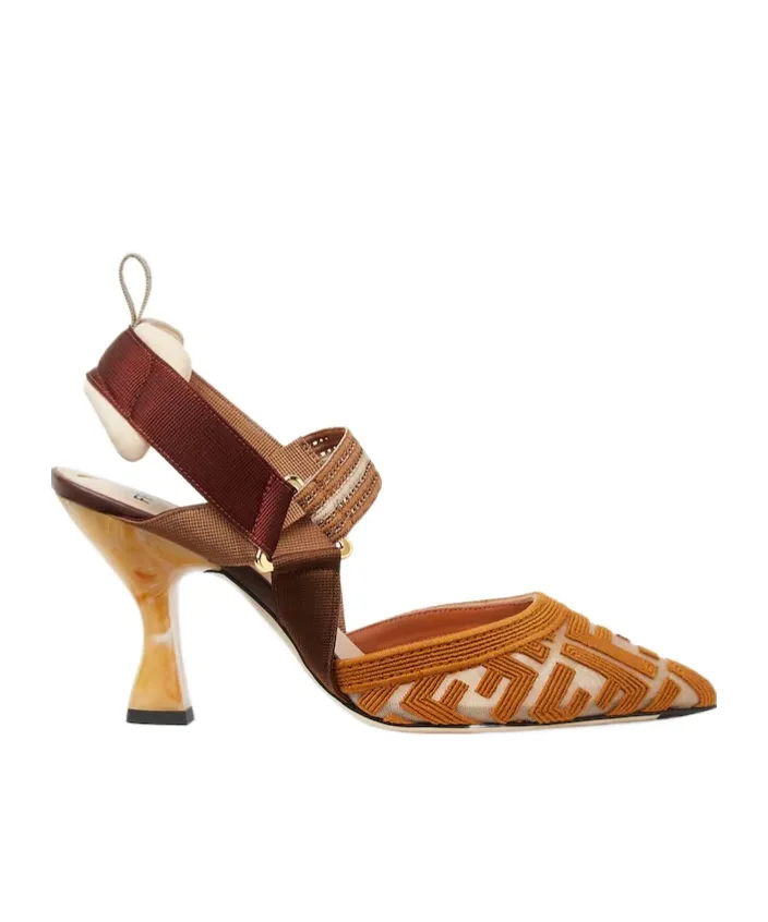 Fendi Colibrì Ff High-Heel Slingback Pumps