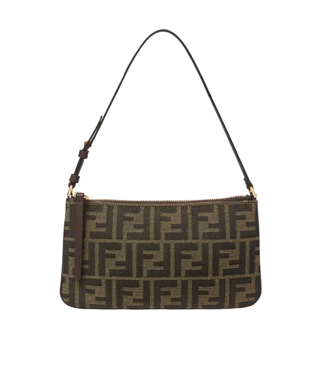 Fendi Ff Jacquard Flat Baguette Pouch