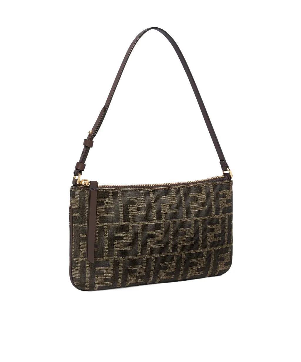 Fendi Ff Jacquard Flat Baguette Pouch