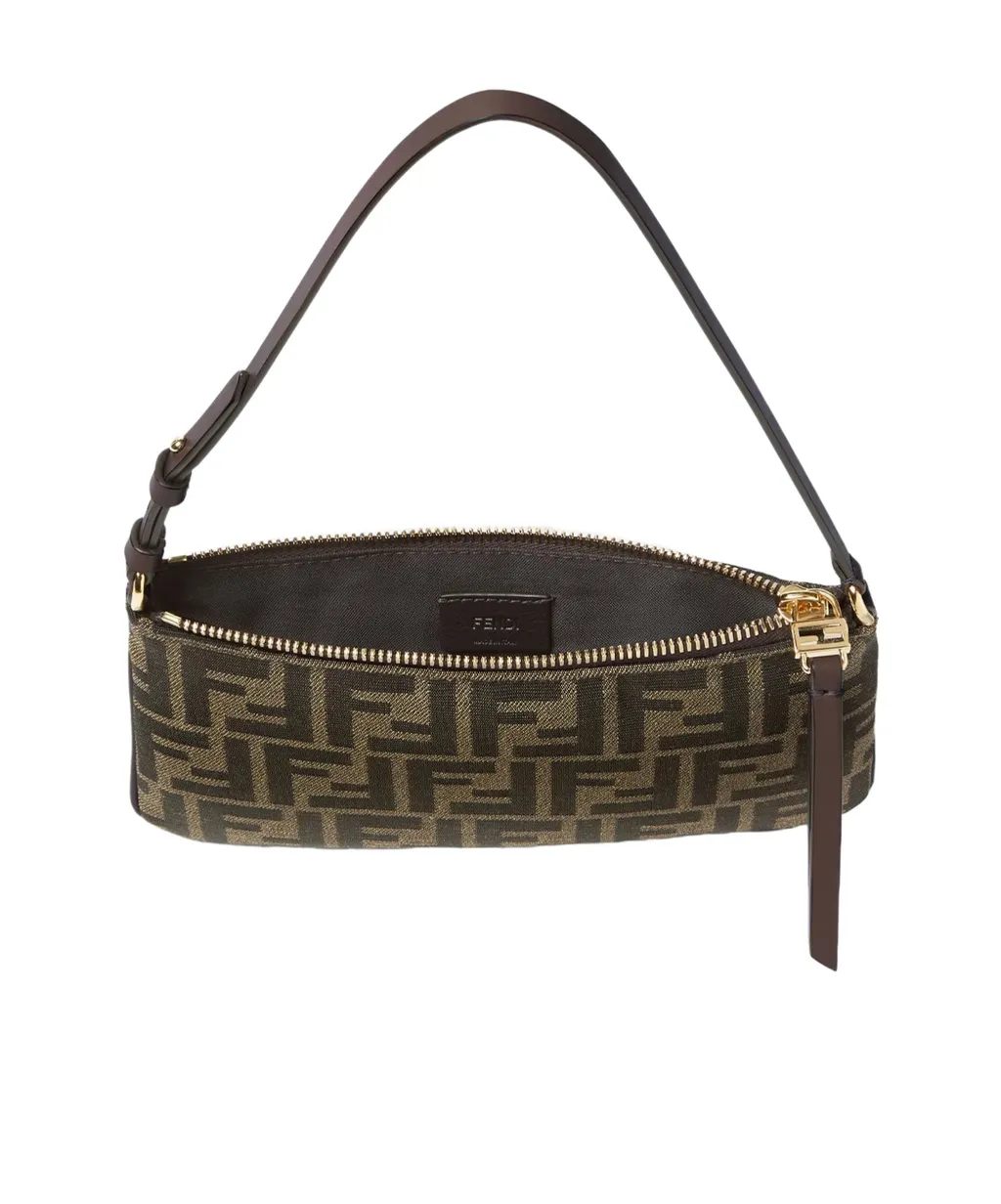 Fendi Ff Jacquard Flat Baguette Pouch