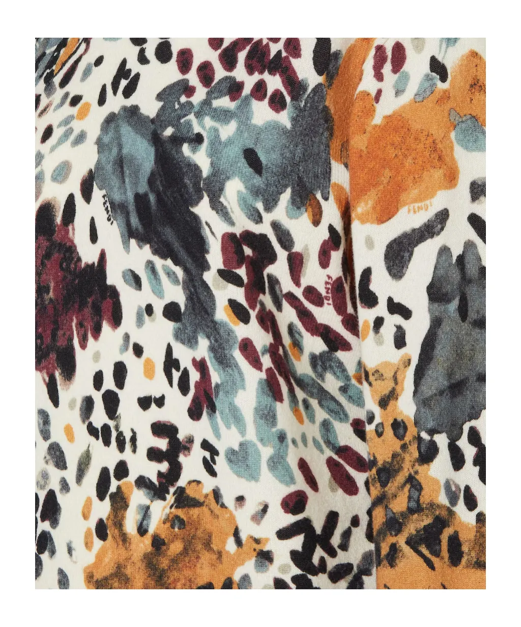 Fendi Falena Motif Printed Crewneck Jumper
