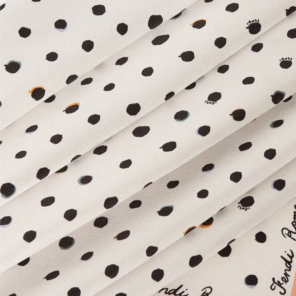 Falena Dots Printed Silk Scarf