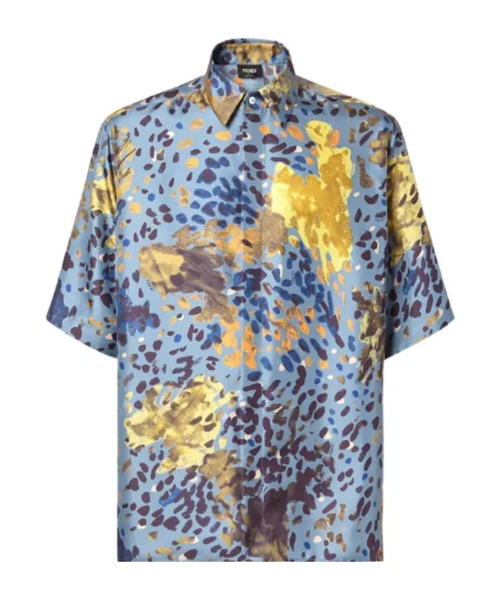 Fendi Allover Falena Printed Short Sleeved Shirt