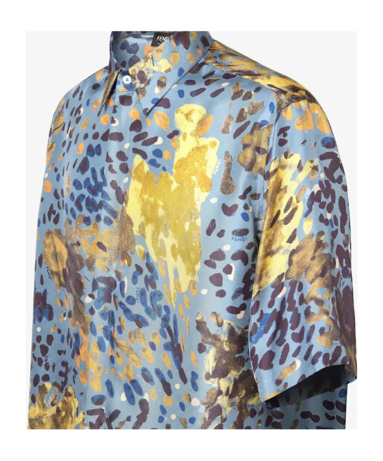 Fendi Allover Falena Printed Short Sleeved Shirt