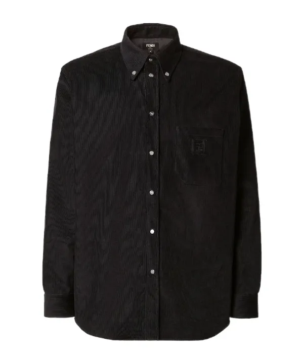Fendi Ff Embroidered Corduroy Shirt