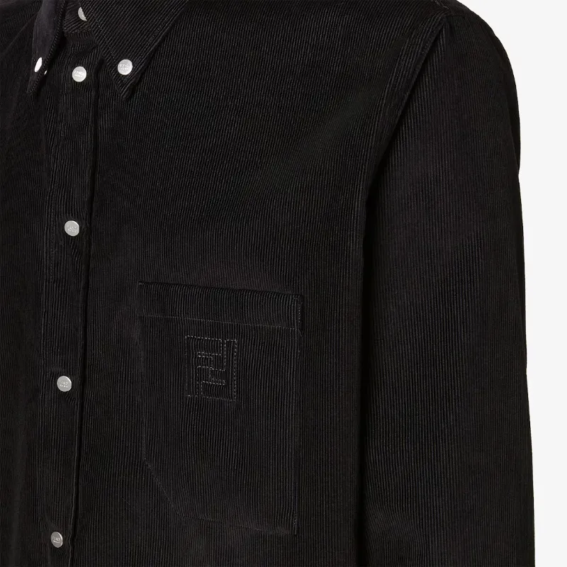 Fendi Ff Embroidered Corduroy Shirt