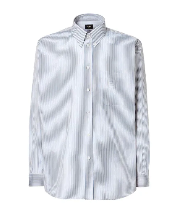 Fendi Striped Buttoned Long-Sleeved Shirt