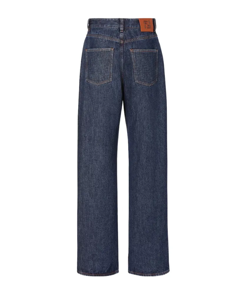 Fendi Logo Patch Straight-Leg Jeans
