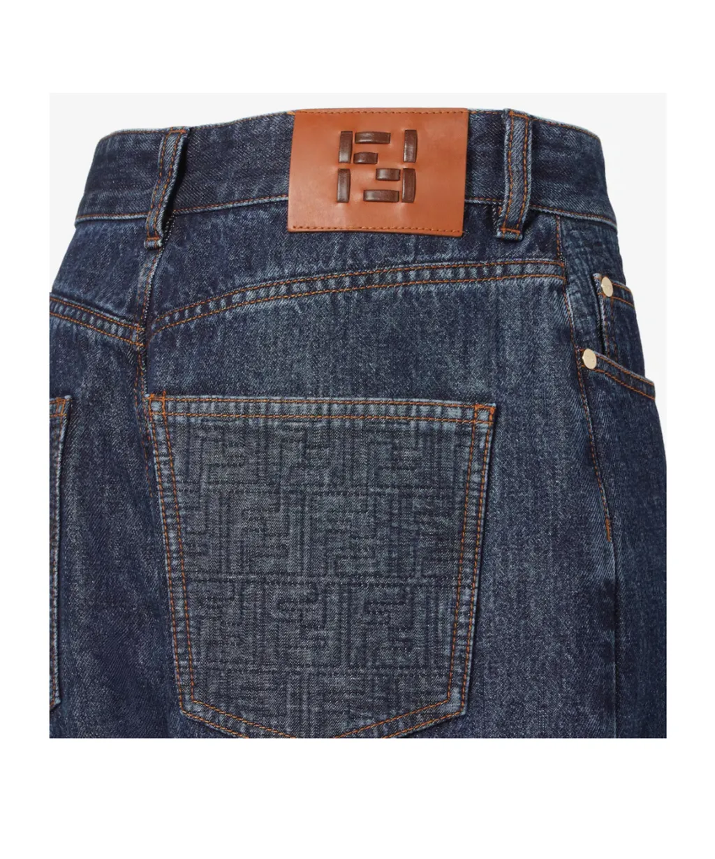 Fendi Logo Patch Straight-Leg Jeans