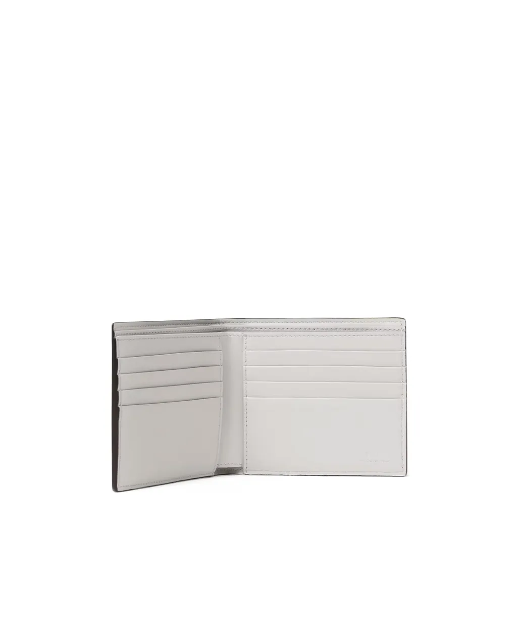 Printed-Leather Squared Wallet