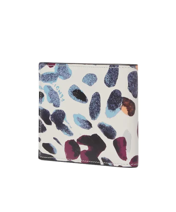 Printed-Leather Squared Wallet