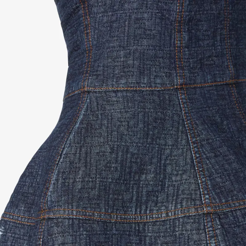 Fendi Ff Motif Denim Mini Dress