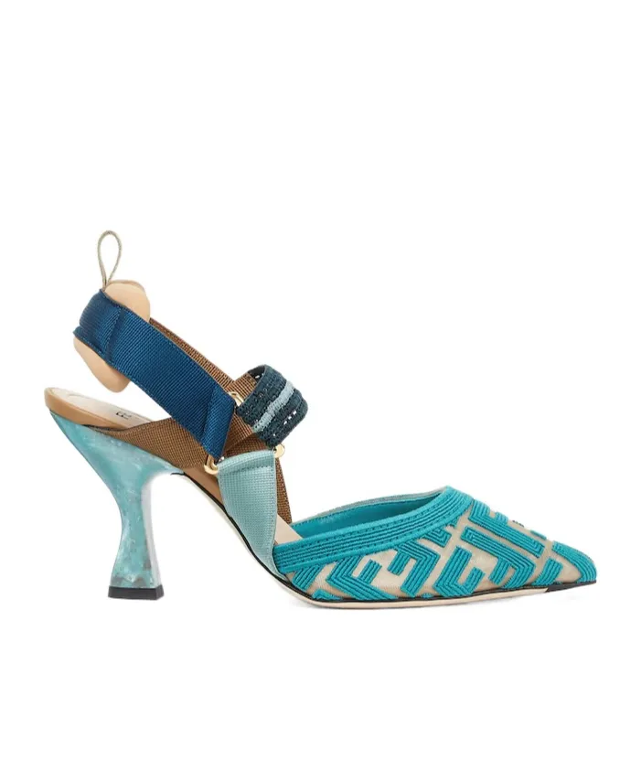 Fendi Colibr Ff High-Heel Slingback Pumps