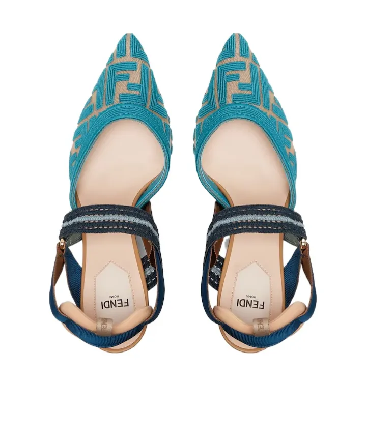 Fendi Colibr Ff High-Heel Slingback Pumps