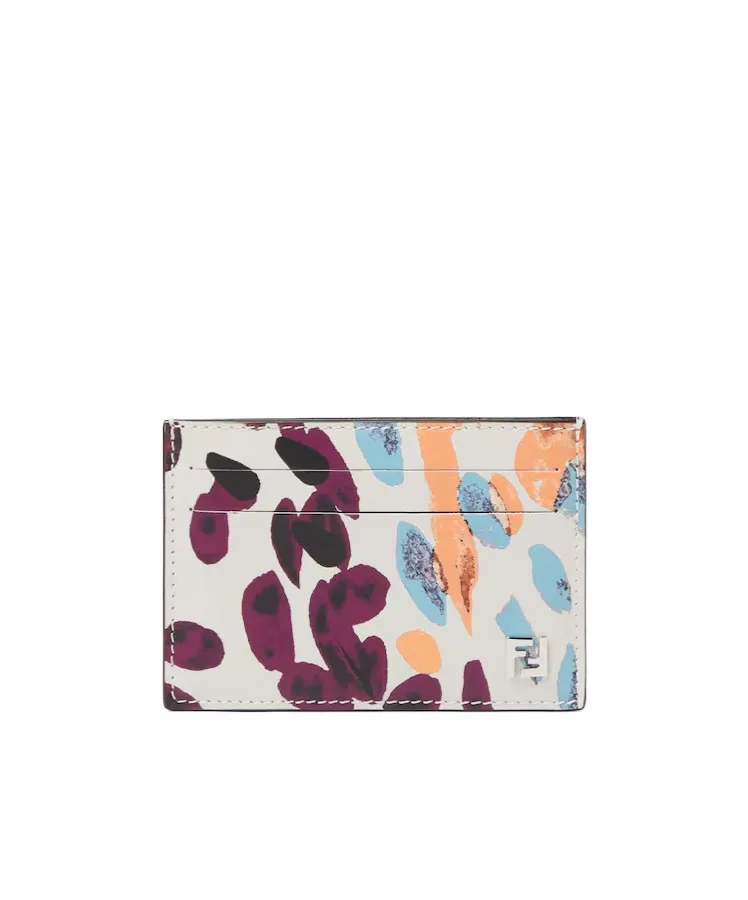 Slim Printed-Leather Card Holder