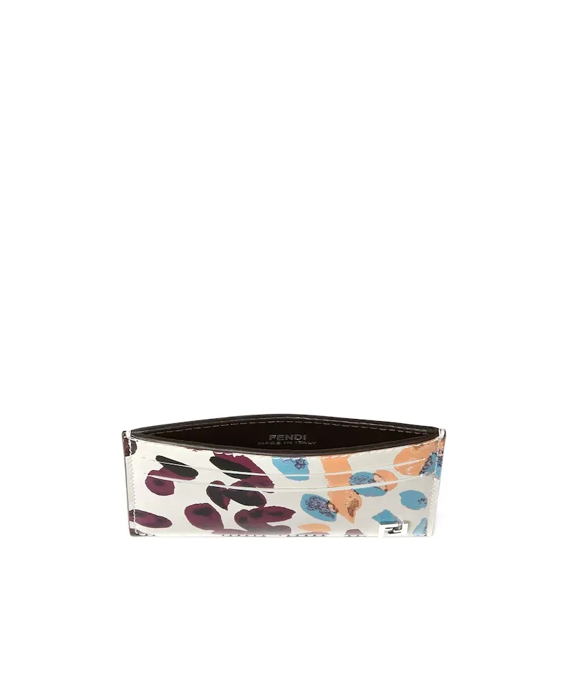 Slim Printed-Leather Card Holder