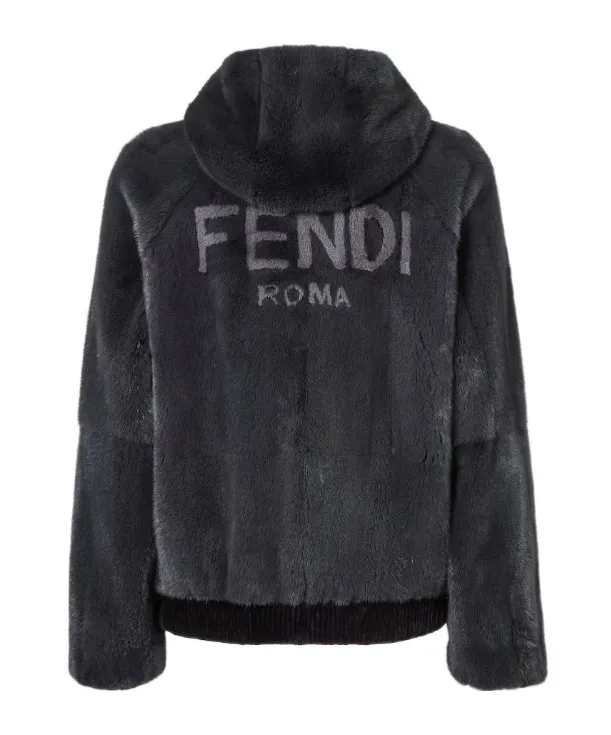 Fendi Logo Detailed Hooded Reversible Jacket